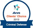 Avvo Clients Choice 2013 - Criminal Defense - Badge